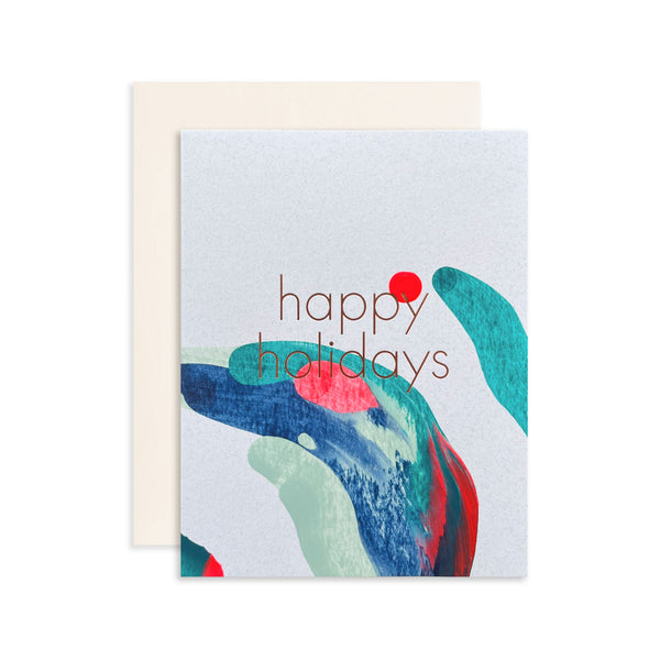 Holiday Swirl 2 greeting card by Moglea featuring festive swirl designs on high-quality cardstock.